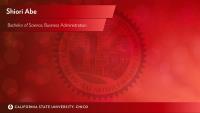 Shiori Abe, Bachelor of Science, Business Administration