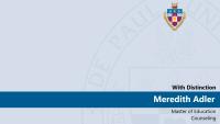 Meredith Adler, Master of Education, Counseling, With Distinction
