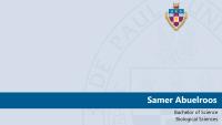 Samer Abuelroos, Bachelor of Science, Biological Sciences
