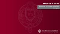 Michael Allison, Advanced Certificate, Adult Faith Formation
