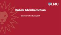 Babak Abrishamchian; Bachelor of Arts; English