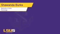 Shawanda Burks, Bachelor of Arts, Sociology
