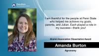 Amanda Burton, Agronomy, Alumni Association Dissertation Award