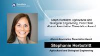 Stephanie Herbstritt, Agricultural and Biological Engineering, Alumni Association Dissertation Award, Steph Herbstritt, Agricultural and Biological Engineering, Penn State Alumni Association Dissertation Award