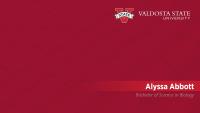 Alyssa Abbott, Bachelor of Science in Biology